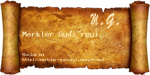 Merkler Györgyi névjegykártya